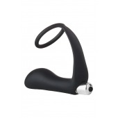 Черное эрекционное кольцо с вибропробкой Vibrating Anal Plug With Cockring - Dream Toys - в Новошахтинске купить с доставкой