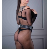 Черный кожаный пояс Sex Game - БДСМ Арсенал - купить с доставкой в Новошахтинске