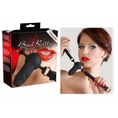 Чёрный силиконовый кляп-фаллос Bad Kitty - Orion - купить с доставкой в Новошахтинске