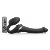 Черный безремневой страпон Multi Orgasm Size S с клиторальной стимуляцией - Strap-on-me - купить с доставкой в Новошахтинске