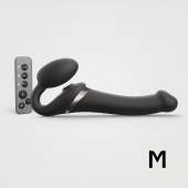 Черный безремневой страпон Multi Orgasm Size M с клиторальной стимуляцией - Strap-on-me - купить с доставкой в Новошахтинске