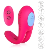 Розовое виброкольцо с пультом ДУ - I-MOON - в Новошахтинске купить с доставкой