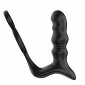 Черный вибростимулятор простаты с поступательными движениями и пультом ДУ - Secwell - в Новошахтинске купить с доставкой