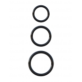 Набор из трех черных эрекционных колец Silicone 3-Ring Stamina Set - Pipedream - в Новошахтинске купить с доставкой