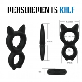 Черное двойное эрекционное кольцо Rooster Kalf - Velv or - в Новошахтинске купить с доставкой