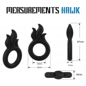 Черное эрекционное кольцо-пламя Rooster Hawk - Velv or - в Новошахтинске купить с доставкой