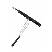 Черный кожаный ошейник-воротник с поводком - Pecado - купить с доставкой в Новошахтинске