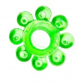 Зеленое эрекционное кольцо-цветок - Toyfa Basic - в Новошахтинске купить с доставкой