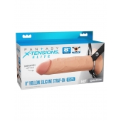 Полый страпон на ремнях 8’’ Hollow Silicone Strap-on - Pipedream - купить с доставкой в Новошахтинске