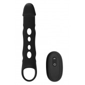 Черная насадка-удлинитель Vibrating Extender With Remote с вибрацией - Dream Toys - в Новошахтинске купить с доставкой