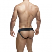 Телесный фаллопротез на черных эластичных ремнях 7 Inch Hollow Strap On - 17 см. - Blush Novelties - купить с доставкой в Новошахтинске
