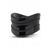 Черное эрекционное кольцо на мошонку Beef Ball Stretcher Snug - Blush Novelties - в Новошахтинске купить с доставкой