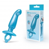 Голубая анальная пробка для массажа простаты Hither Silicone Prostate Plug - 14,3 см. - b-Vibe - в Новошахтинске купить с доставкой