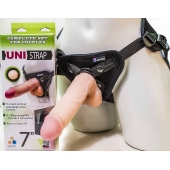Страпон-унисекс с двумя насадками UNI strap 7  Harness - 19 и 16 см. - LOVETOY (А-Полимер) - купить с доставкой в Новошахтинске