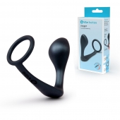 Черное эрекционное кольцо со стимулятором простаты Ringer Cock Ring   Plug - b-Vibe - в Новошахтинске купить с доставкой