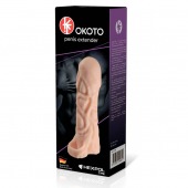 Телесная насадка-удлинитель Okoto с богатым рельефом поверхности - 16 см. - Sitabella - в Новошахтинске купить с доставкой