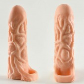 Телесная насадка-удлинитель Okoto с богатым рельефом поверхности - 16 см. - Sitabella - в Новошахтинске купить с доставкой