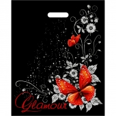 Черный пакет Glamour с вырубной ручкой (38х47 см) - Сима-Ленд - купить с доставкой в Новошахтинске