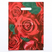 Пакет с цветочным принтом и вырубной ручкой (30х40 см) - Сима-Ленд - купить с доставкой в Новошахтинске