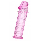 Розовая насадка фаллической формы - 12,5 см. - A-toys - в Новошахтинске купить с доставкой