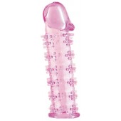 Розовая насадка на пенис с шипами - 12,5 см. - A-toys - в Новошахтинске купить с доставкой