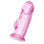 Розовая насадка на пенис с шипиками и коготком - 13,5 см. - A-toys - в Новошахтинске купить с доставкой