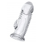 Прозрачная насадка на пенис с шипиками и коготком - 13,5 см. - A-toys - в Новошахтинске купить с доставкой