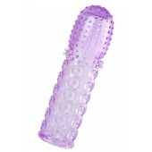 Фиолетовая рельефная насадка на пенис - 13,5 см. - A-toys - в Новошахтинске купить с доставкой