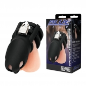Черная клетка для пениса Silicone Small 2 in Cock Cage With Ball Divider - BlueLine - купить с доставкой в Новошахтинске