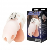 Белая клетка для пениса Silicone Small 2 in Cock Cage With Ball Divider - BlueLine - купить с доставкой в Новошахтинске