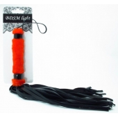 Нежная плеть с красным мехом BDSM Light - 43 см. - БДСМ Арсенал - купить с доставкой в Новошахтинске