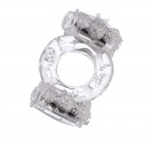 Прозрачное виброкольцо с двумя вибропульками - Toyfa Basic - в Новошахтинске купить с доставкой