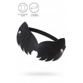 Черная закрытая кожаная маска с ушками кошки - Pecado - купить с доставкой в Новошахтинске
