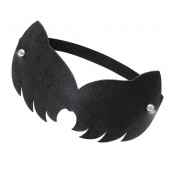 Черная закрытая кожаная маска с ушками кошки - Pecado - купить с доставкой в Новошахтинске