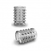 Прозрачная насадка на пенис с шишечками STAY HARD COCK SLEEVE 02 CLEAR - Blush Novelties - в Новошахтинске купить с доставкой