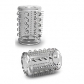Прозрачная насадка с шипами и шишечками STAY HARD COCK SLEEVE 03 CLEAR - Blush Novelties - в Новошахтинске купить с доставкой