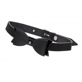 Черный кожаный чокер с бабочкой - Pecado - купить с доставкой в Новошахтинске