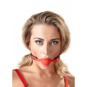 Силиконовый кляп-шар на чёрных ремешках Red Gag silicone - Orion - купить с доставкой в Новошахтинске