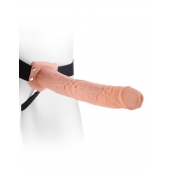 Фаллопротез телесного цвета Hollow Strap-On - 29 см. - Pipedream - купить с доставкой в Новошахтинске