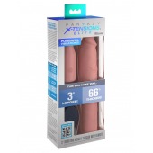 Телесная вибронасадка на член 3  Vibrating Mega X-tension with Remote - 22,9 см. - Pipedream - в Новошахтинске купить с доставкой