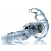 Прозрачное эрекционное виброкольцо с клиторальным зайчиком - Boys of Toys - в Новошахтинске купить с доставкой