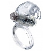 Прозрачное эрекционное виброкольцо с клиторальным зайчиком - Boys of Toys - в Новошахтинске купить с доставкой