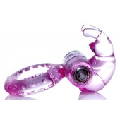 Розовое эрекционное виброкольцо с клиторальным зайчиком - Boys of Toys - в Новошахтинске купить с доставкой