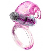 Розовое эрекционное виброкольцо с клиторальным зайчиком - Boys of Toys - в Новошахтинске купить с доставкой