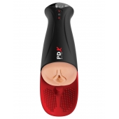 Телесный мастурбатор-вагина в черной колбе с вибрацией Fuck-O-Matic Pro XL - Pipedream - в Новошахтинске купить с доставкой
