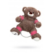 Бондажный набор: бурый мишка с розовыми оковами и наручниками - Pecado - купить с доставкой в Новошахтинске