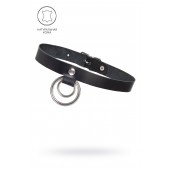 Черный чокер-ошейник с кольцом в кольце - Pecado - купить с доставкой в Новошахтинске