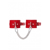 Красные мягкие кожаные оковы с люверсами - Pecado - купить с доставкой в Новошахтинске