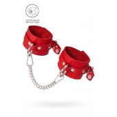 Красные мягкие кожаные оковы с люверсами - Pecado - купить с доставкой в Новошахтинске