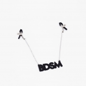Зажимы на соски с кожаной подвеской BDSM - Crazy Handmade - купить с доставкой в Новошахтинске